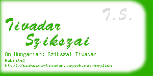 tivadar szikszai business card